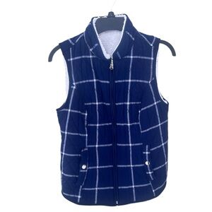 Croft & Barrow Women’s Navy and White Quilted Reversible Vest